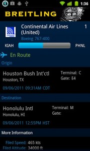 Nifty progress bar show you the status of the flight.