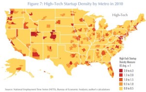 StartUp Density by Metro
